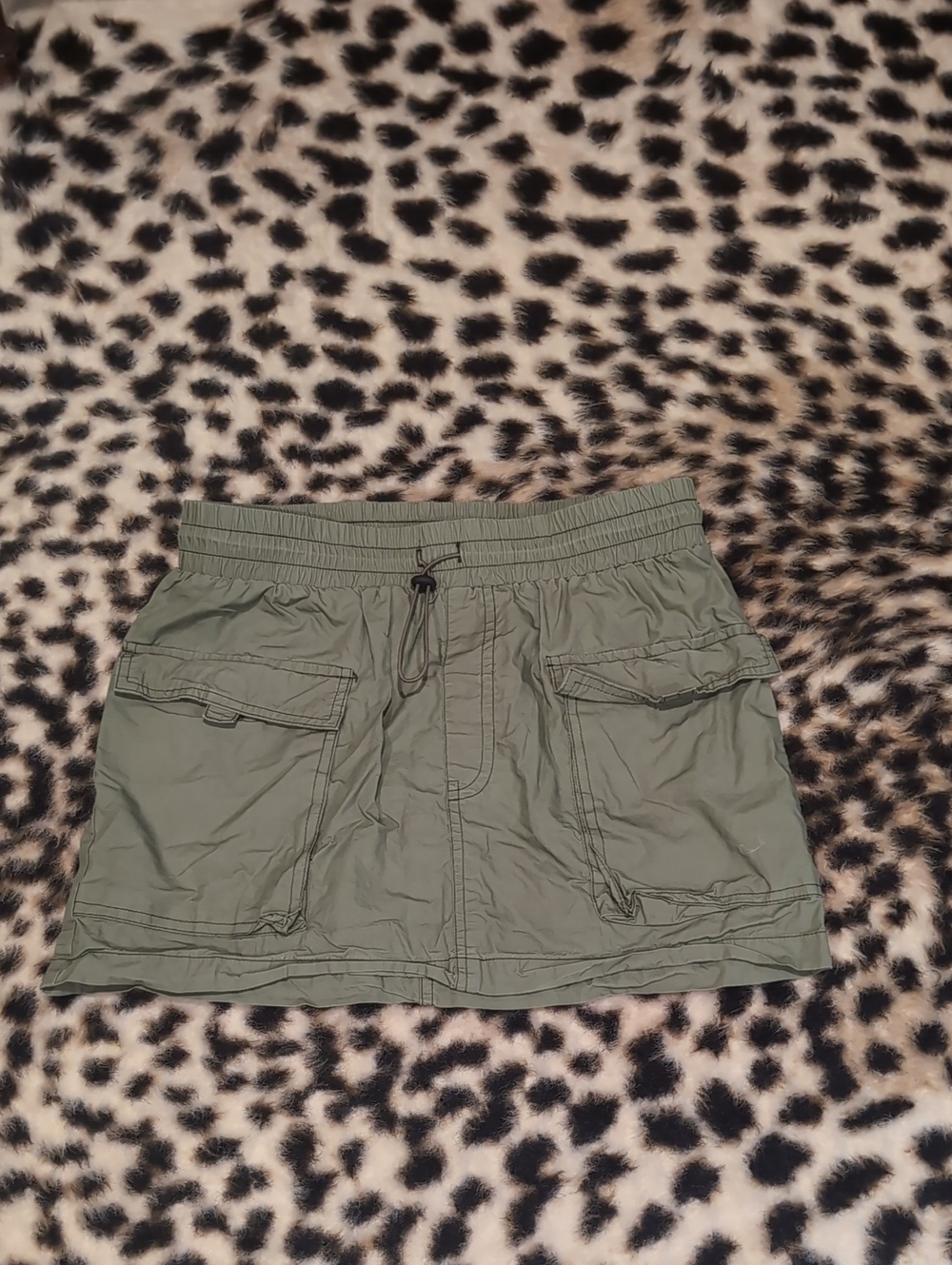 Wild fable Olive Green Drawstring Mini Skirt